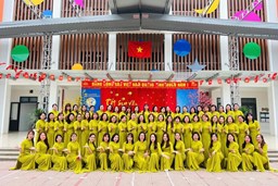 TRƯỜNG MẦM NON HỢP THANH TỔ CHỨC MÍT TINH KỶ NIỆM NGÀY QUỐC TẾ PHỤ NỮ