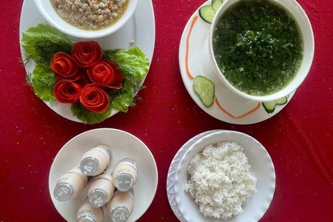 Thực đơn của các bé trường mầm non Hợp Thanh